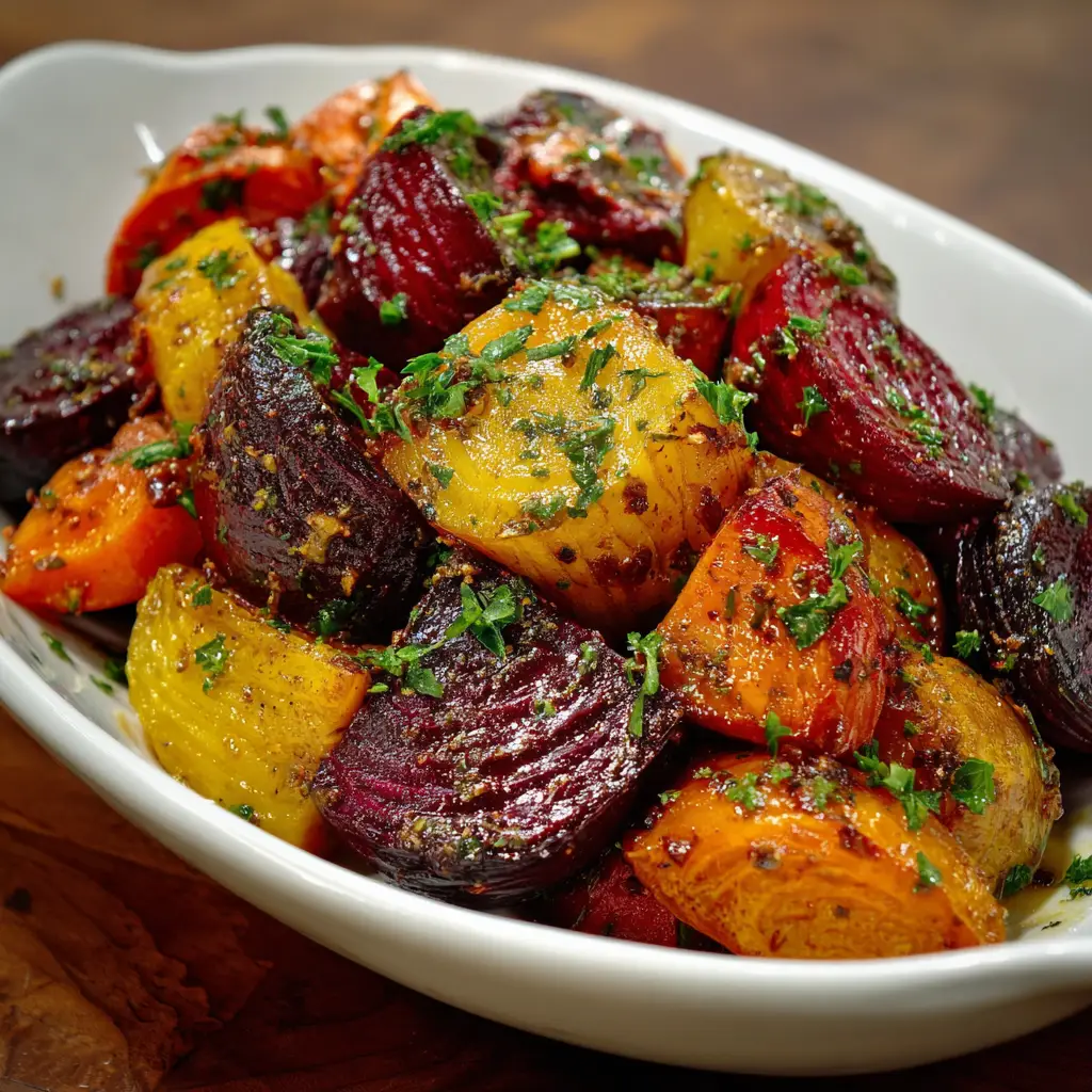 Roasted Beets and Sweet Potatoes