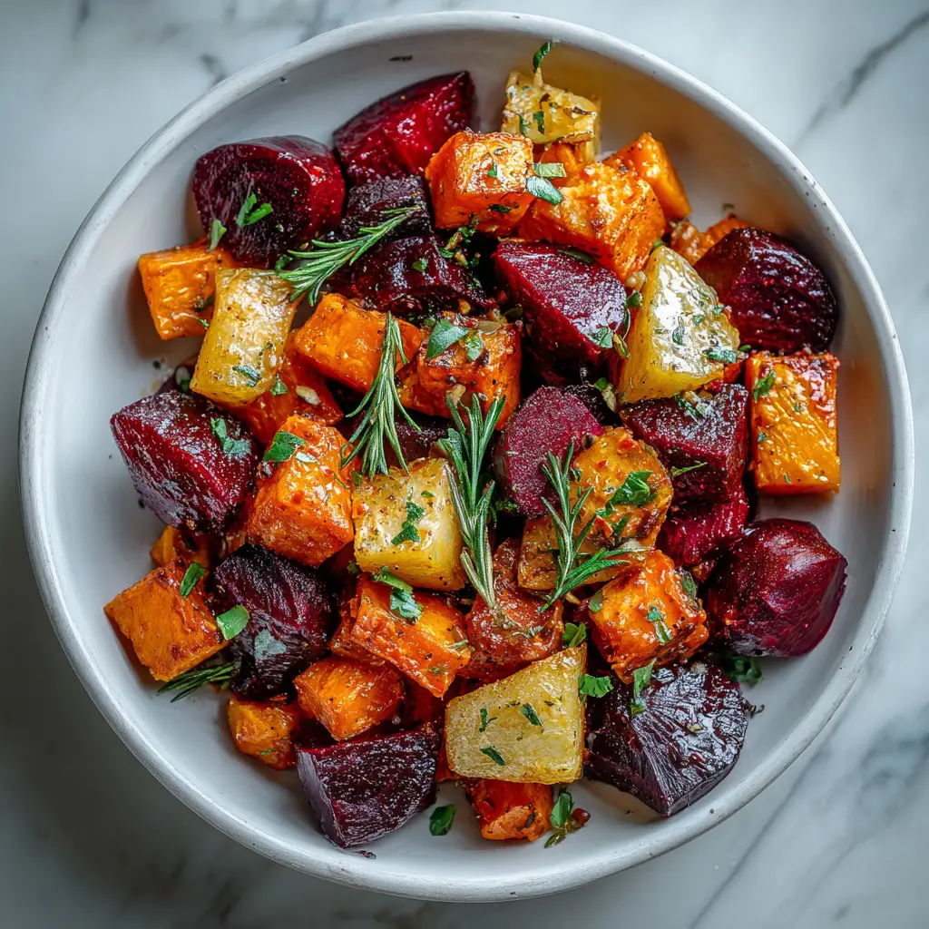 Roasted Beets and Sweet Potatoes