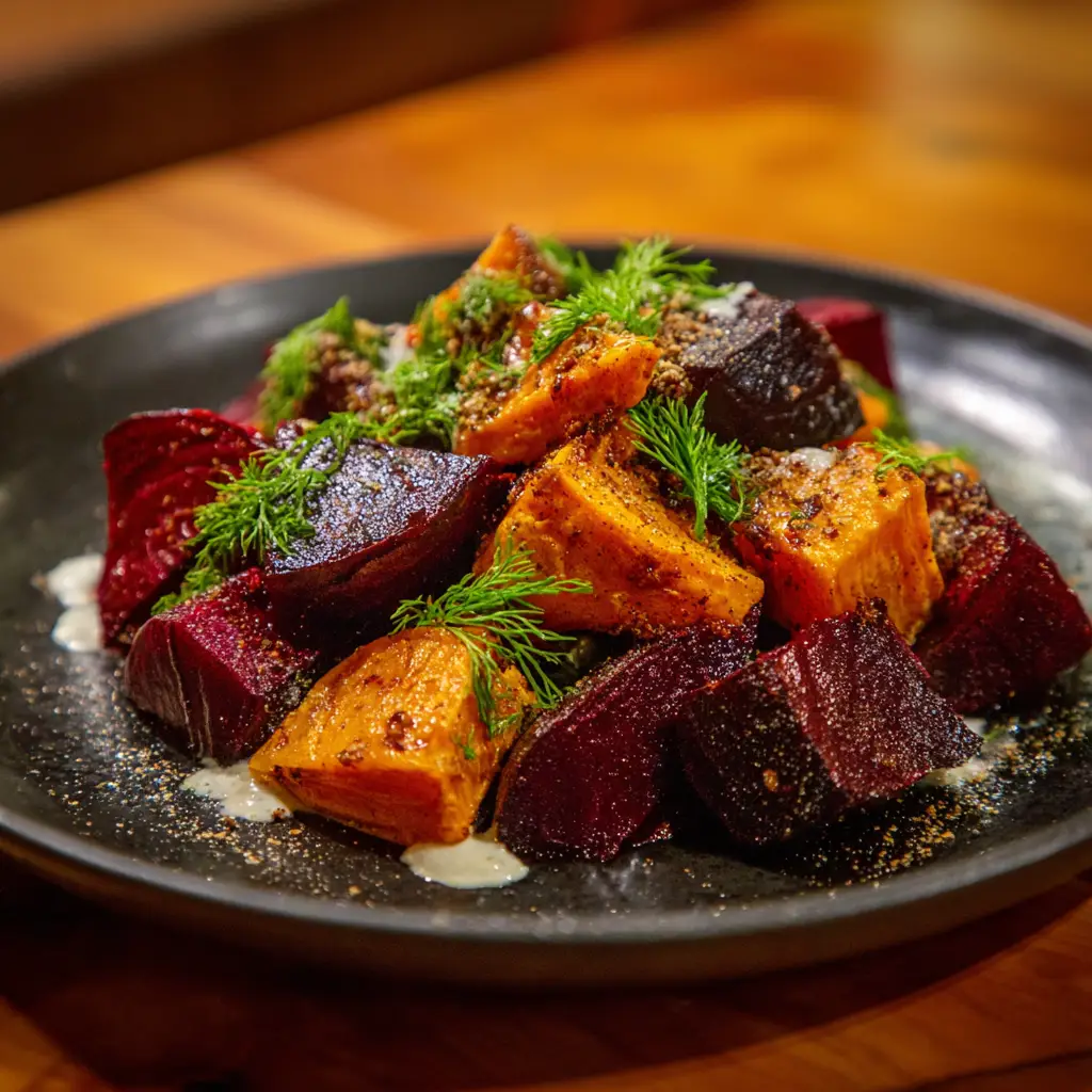 Roasted Beets and Sweet Potatoes