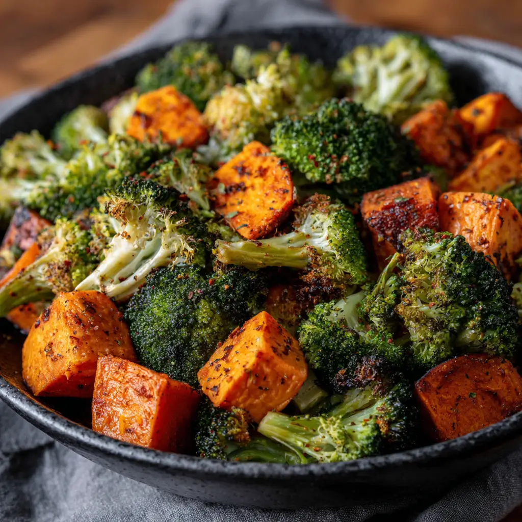 Roasted Broccoli and Sweet Potatoes