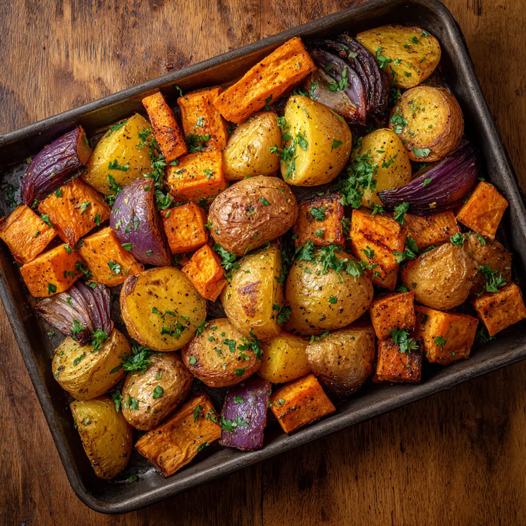 Roasted Potatoes and Sweet Potatoes