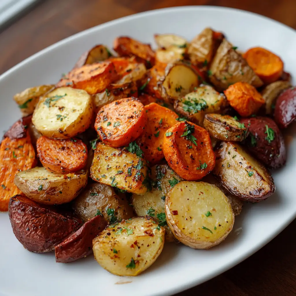 Roasted Potatoes and Sweet Potatoes