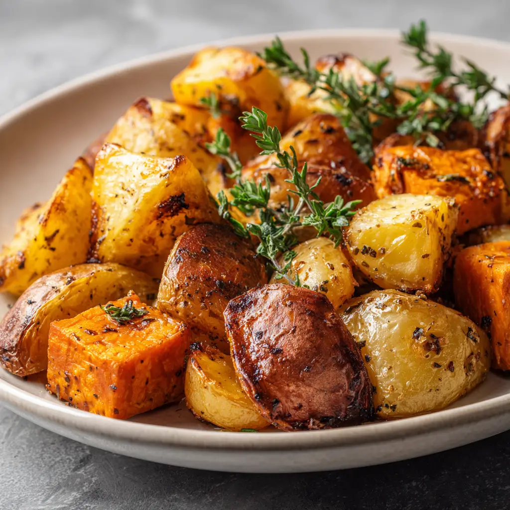 Roasted Potatoes and Sweet Potatoes