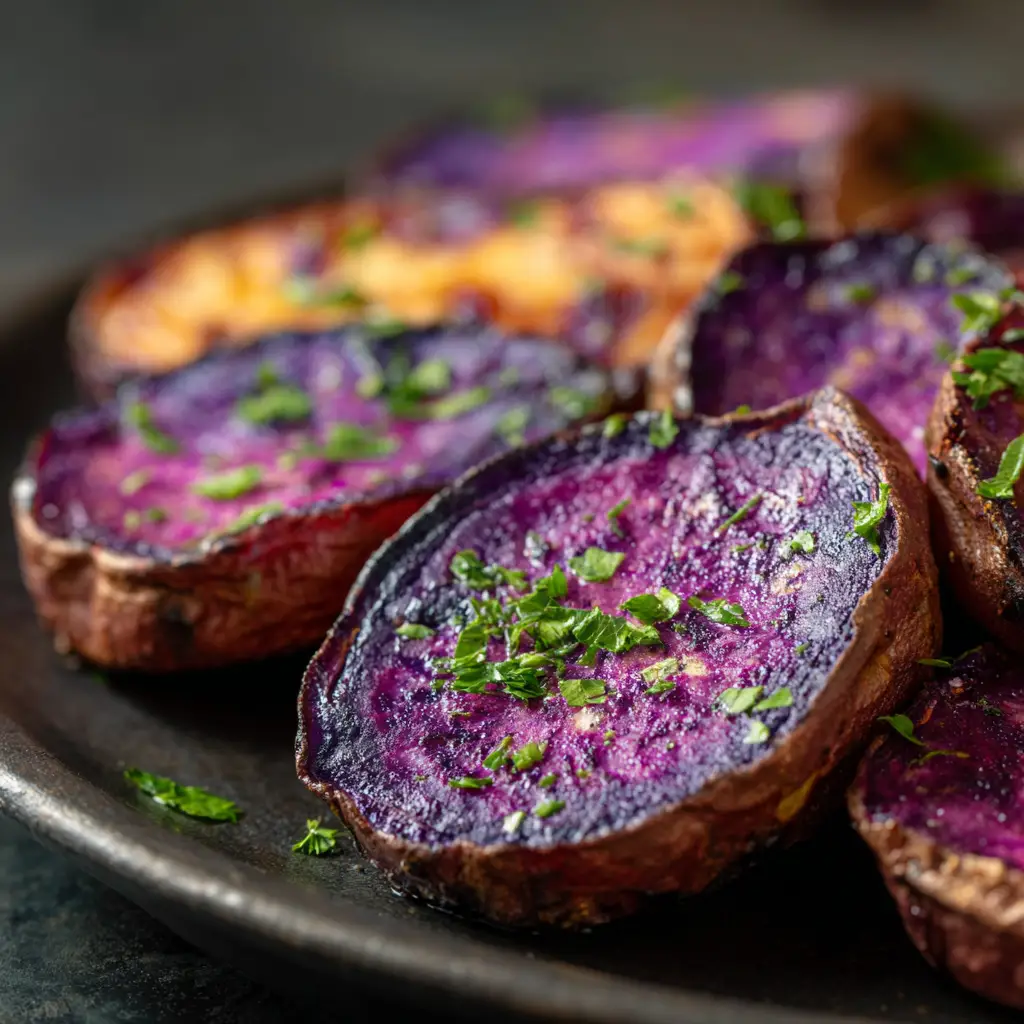 Roasted Purple Sweet Potatoes