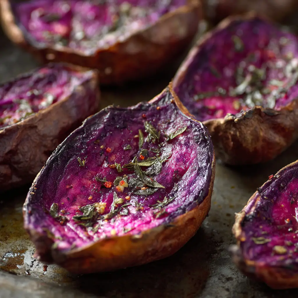 Roasted Purple Sweet Potatoes
