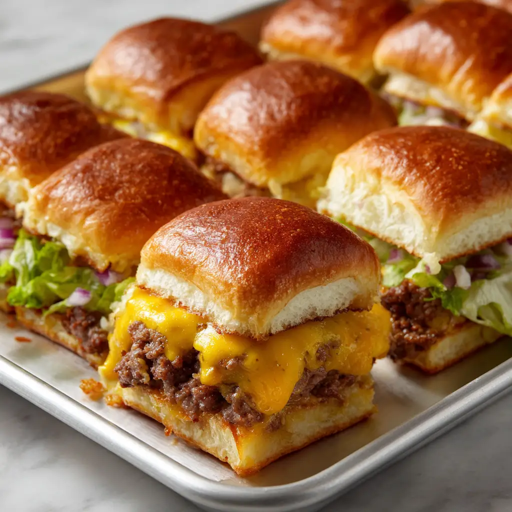 Sheet Pan Cheeseburger Sliders