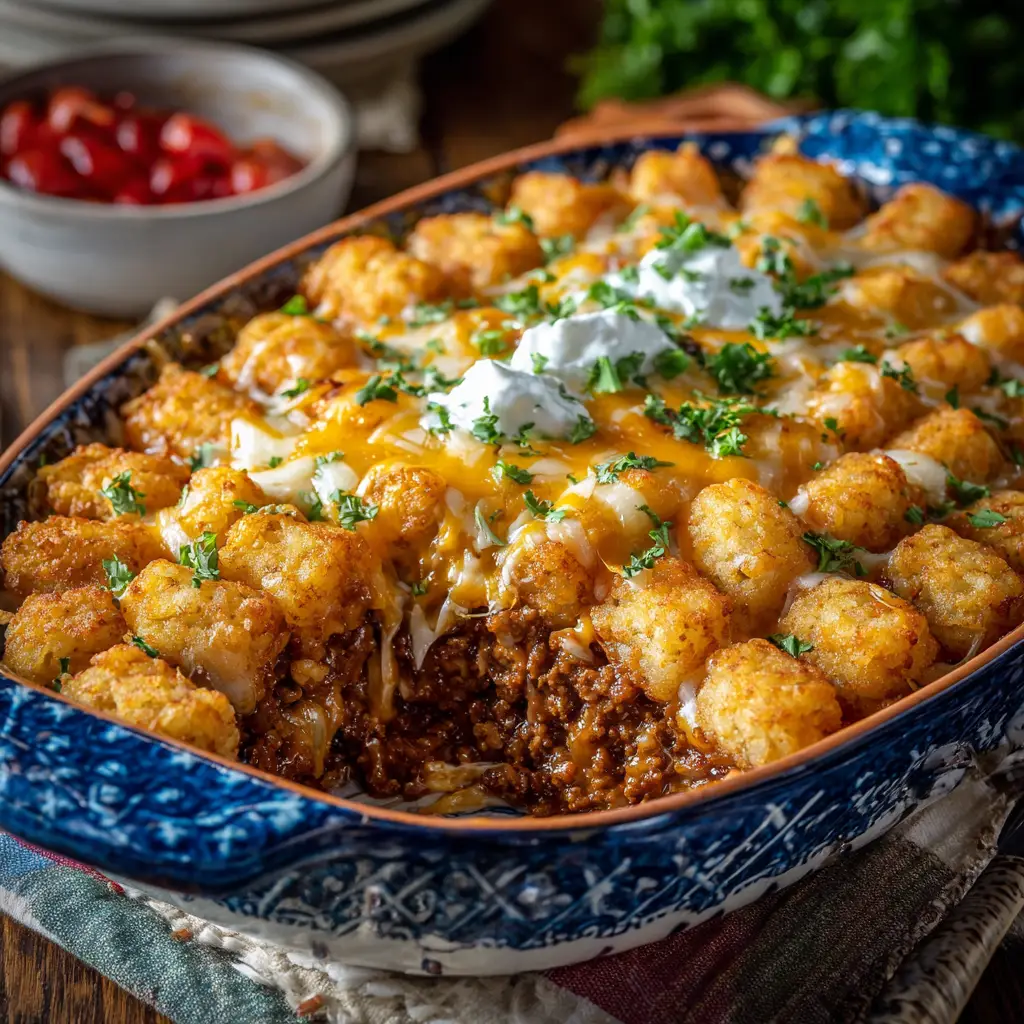 Sloppy Joe Tater Tot Casserole
