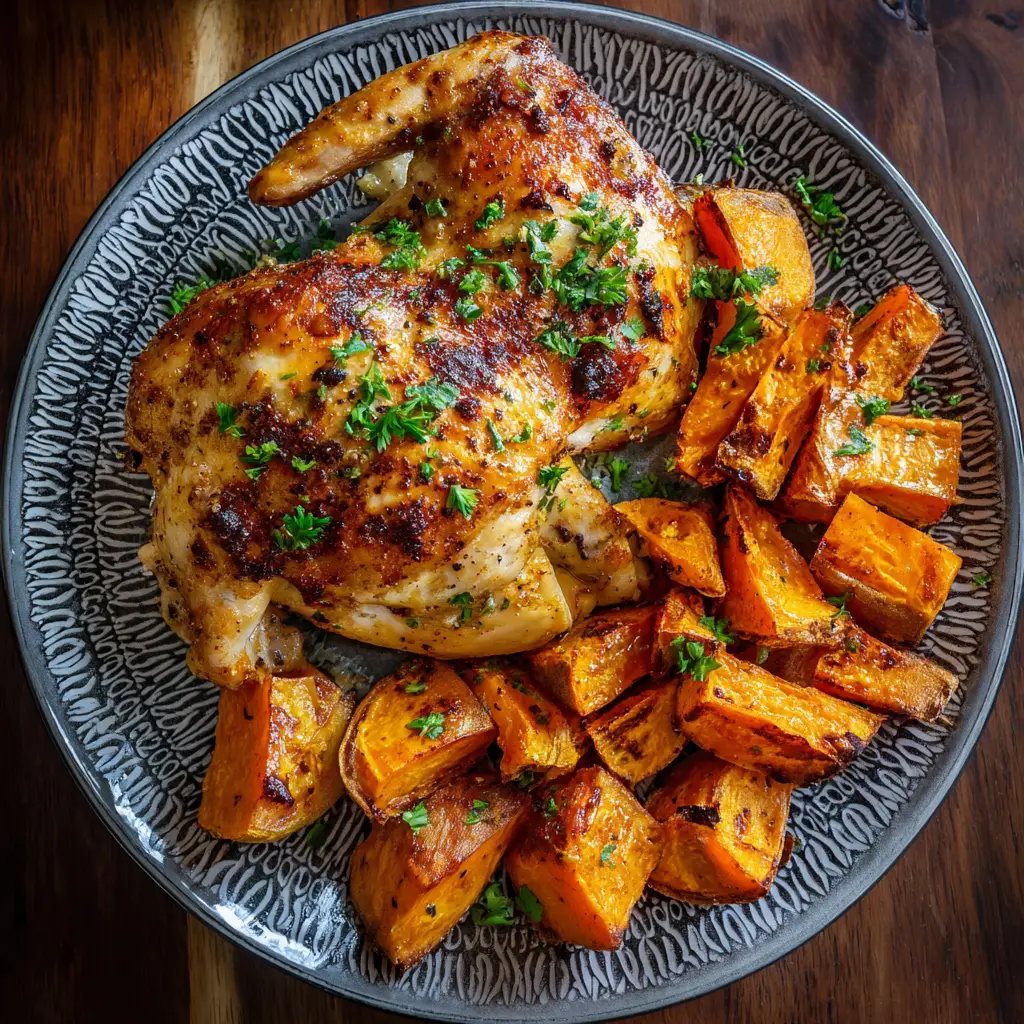 Roasted Chicken and Sweet Potatoes