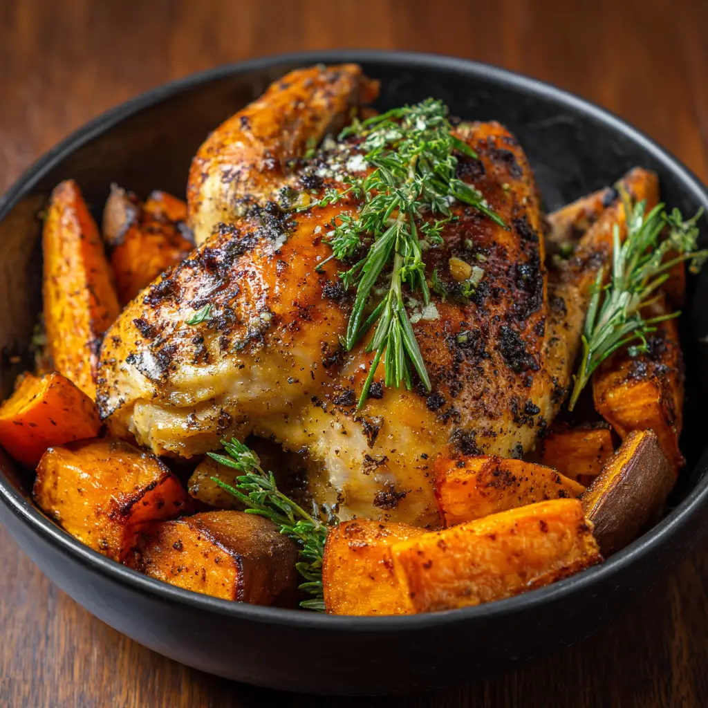 Roasted Chicken and Sweet Potatoes
