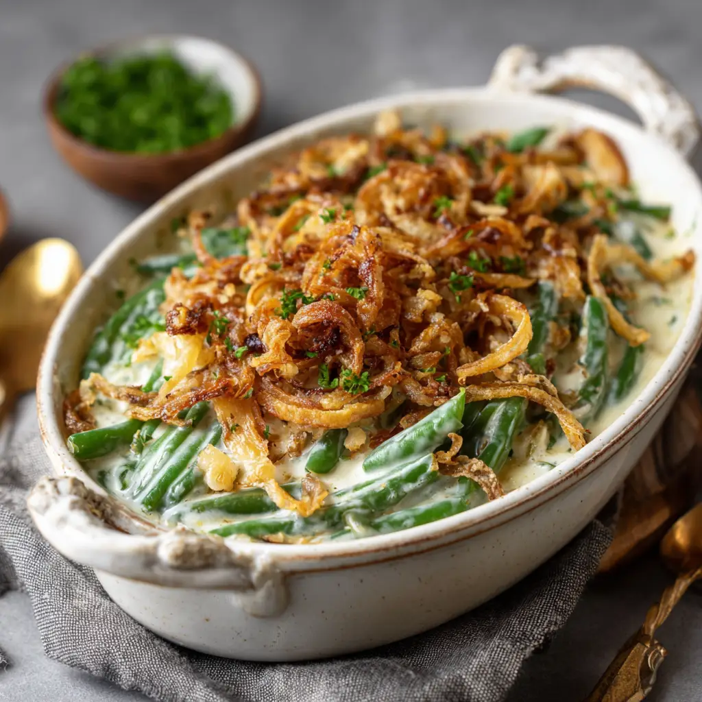 green bean casserole with cream cheese