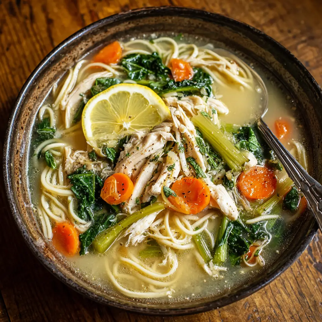 lemon chicken noodle soup