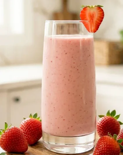 Thick and Creamy Strawberry Milkshake with Fresh Berries