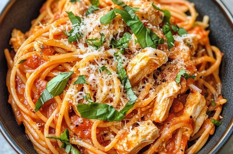 Cheesy Chicken Spaghetti for an Easy Family Dinner