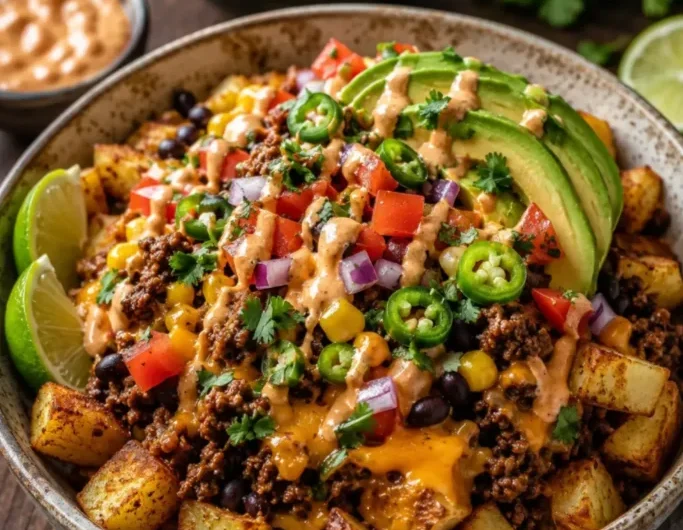 Loaded Potato Bowls with Crispy, Creamy Toppings