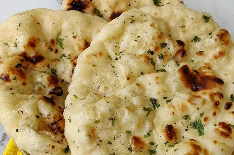 Soft Homemade Naan Bread on the Stovetop