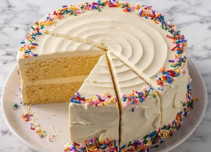 Moist Vanilla Cake with the Creamiest Homemade Frosting