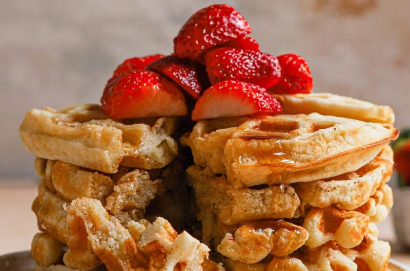 Crispy and Fluffy Homemade Waffles for Weekend Breakfast
